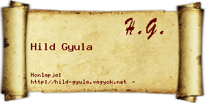Hild Gyula névjegykártya